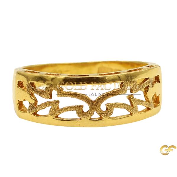 Filigree CZ Gold Band