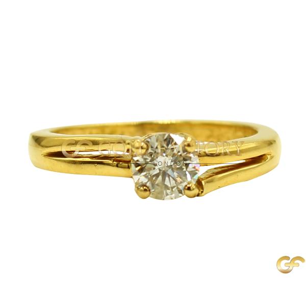 Solitaire CZ Gold Ring