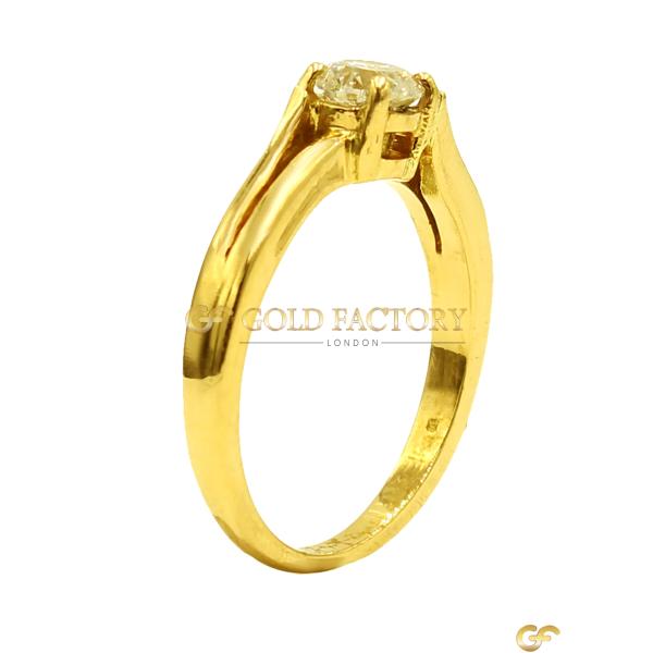 Solitaire CZ Gold Ring
