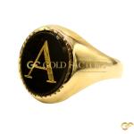 Onyx Initial Ring