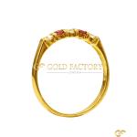  Gold Eternity Ring With Alternating Cz And Ruby Stones