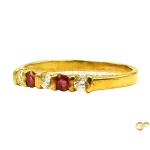  Gold Eternity Ring With Alternating Cz And Ruby Stones