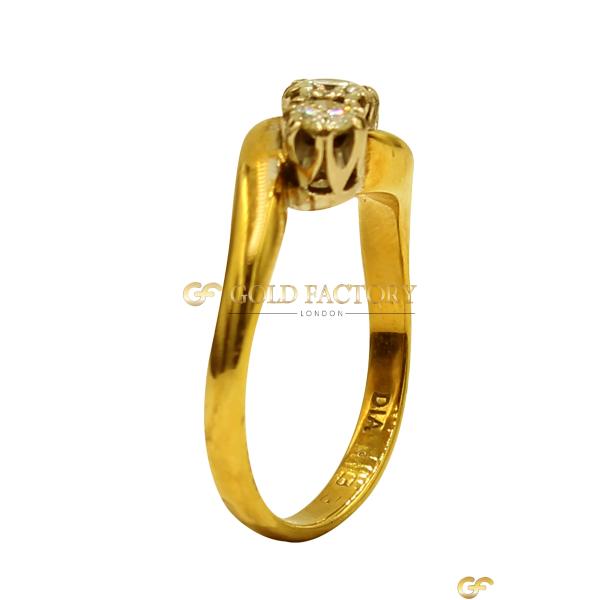  Gold Swirl Cz Trio Ring