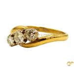  Gold Swirl Cz Trio Ring