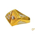  Gold Cz Triangular Ring