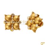  Gold Matte Ball Cluster Earrings