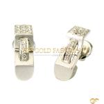  White Gold Cz Huggie Earrings
