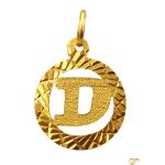  Gold Circle Pendant With Letter D
