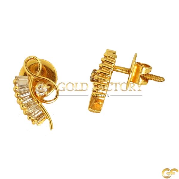  Gold Beaded Drop Earrings