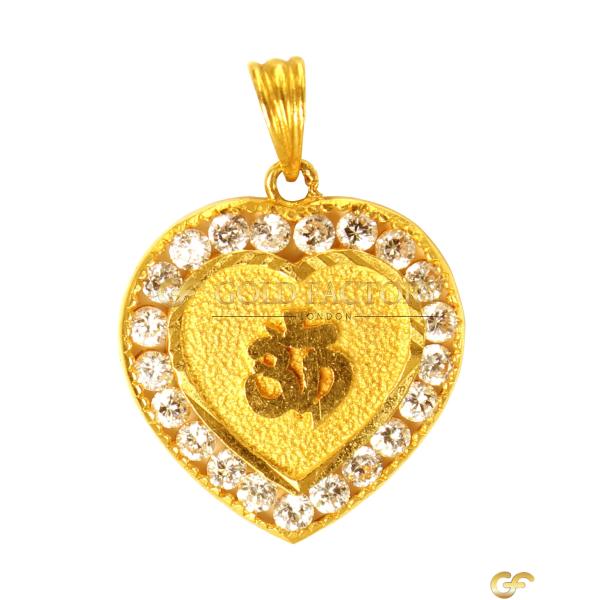 Heart-Shaped Om Pendant