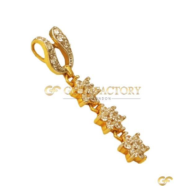 Triple Diamond Floral Drop Pendant