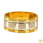 Gold And White Gold Textured Band Ring