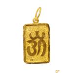Gold Pendant With Textured Om Symbol