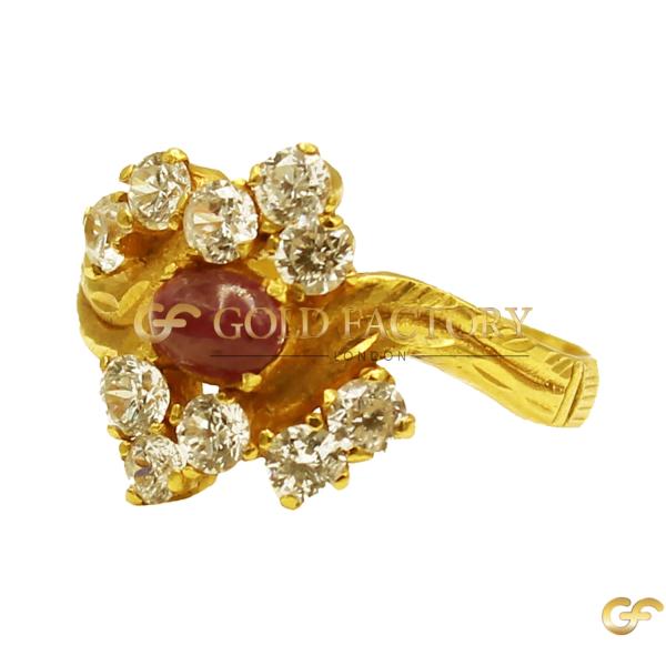 Cluster Pink Oval Ring