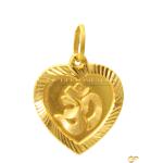 Heart-Shaped Gold Pendant With Om Symbol
