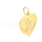 Heart-Shaped Gold Pendant With Om Symbol